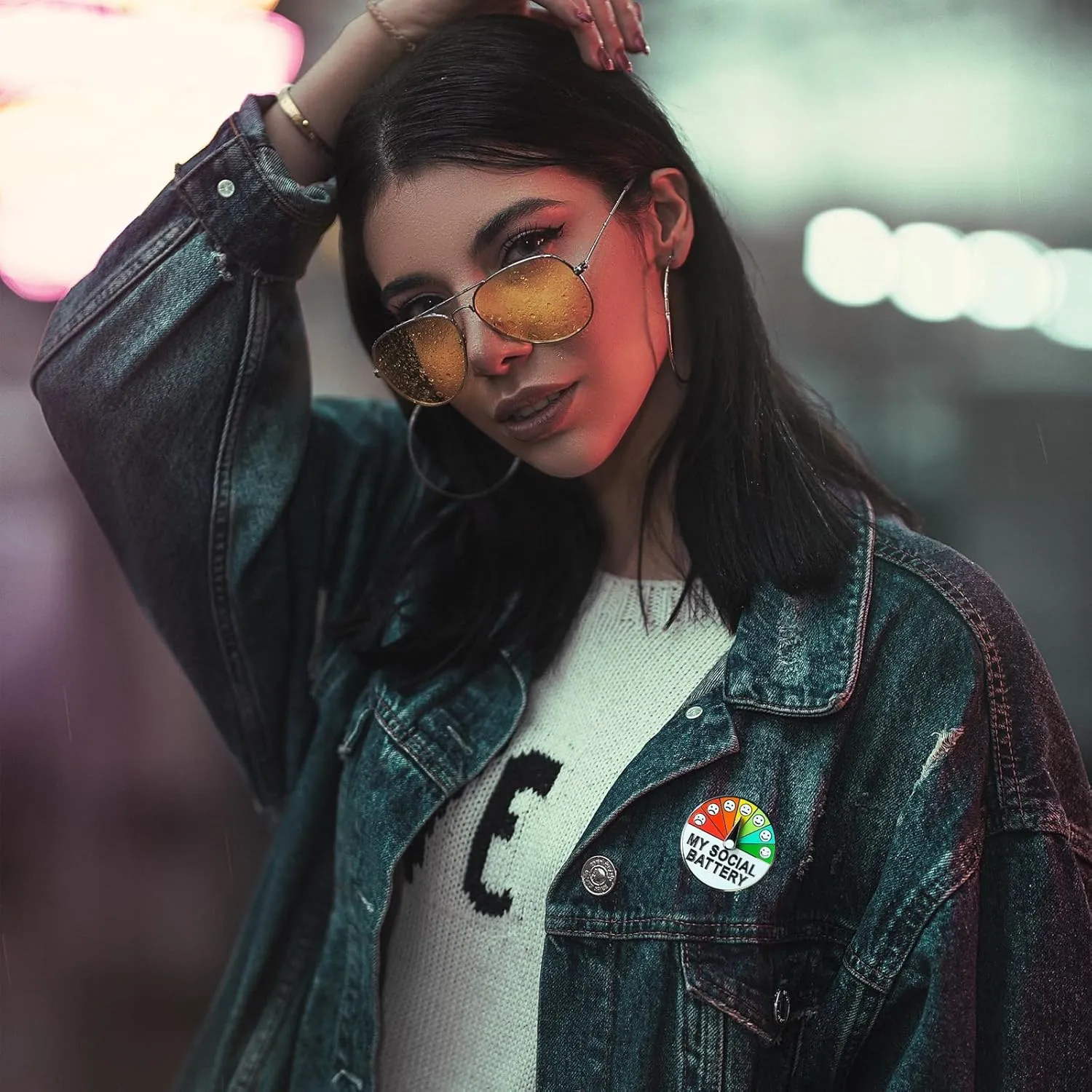 My Social Battery Pin,Creative Cool Introvert Fun Enamel Emotional Mood Lapel Pins Badges Brooch for Bags Backpacks Hats Gifts Decoration