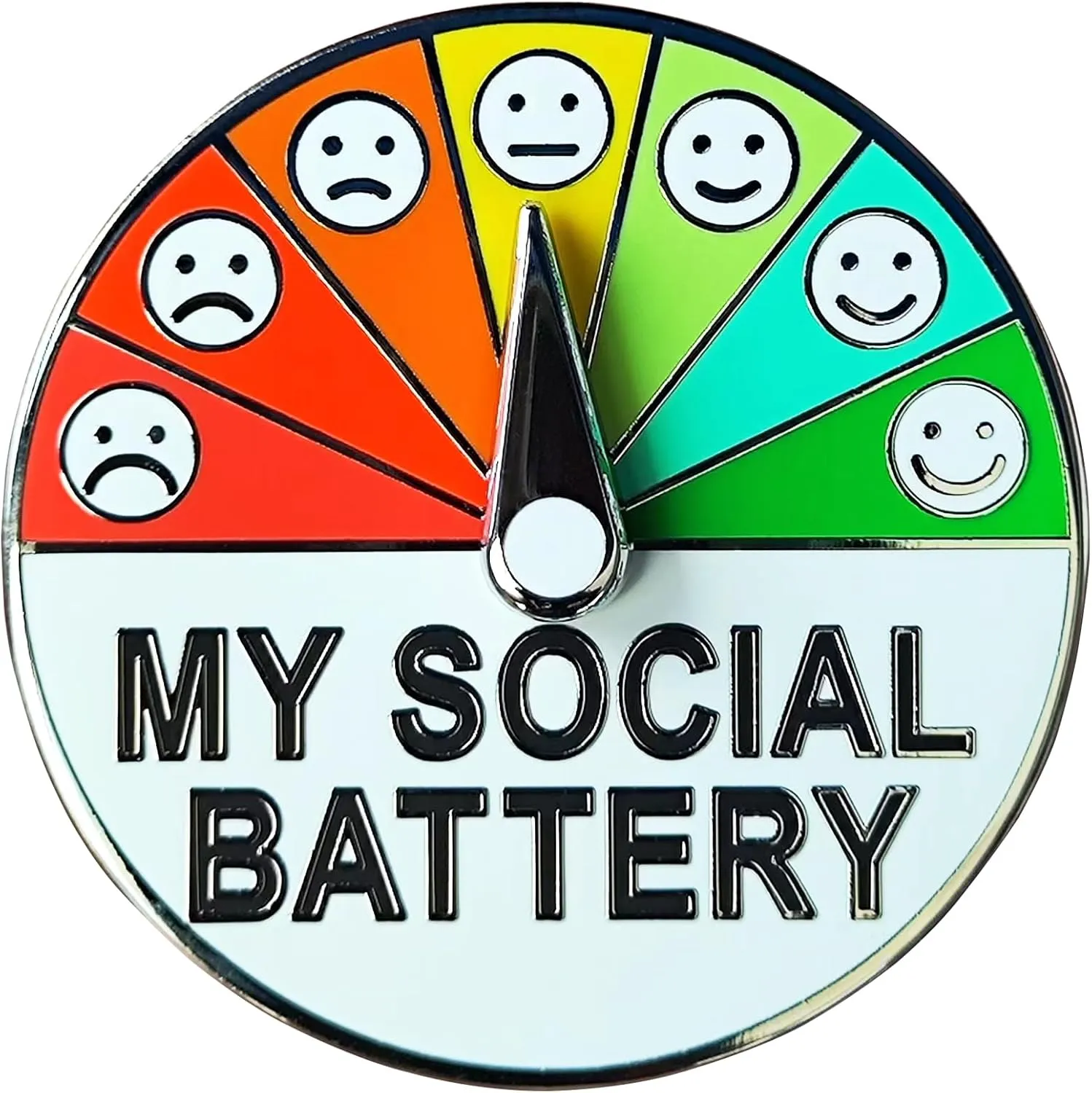 My Social Battery Pin,Creative Cool Introvert Fun Enamel Emotional Mood Lapel Pins Badges Brooch for Bags Backpacks Hats Gifts Decoration