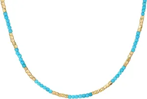 MYEARS Women Beaded Choker Necklace Gemstone 14K Gold Plated Simple Dainty Handmade Chain Everyday Trendy Jewelry