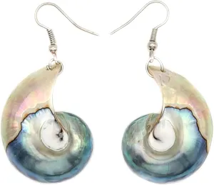 Natural Mother of Pearl Shell Earrings, Handmade Dangle Drop 925 Sterling Silver Mother of Pearl Earrings for Women Jewelry AA419-A