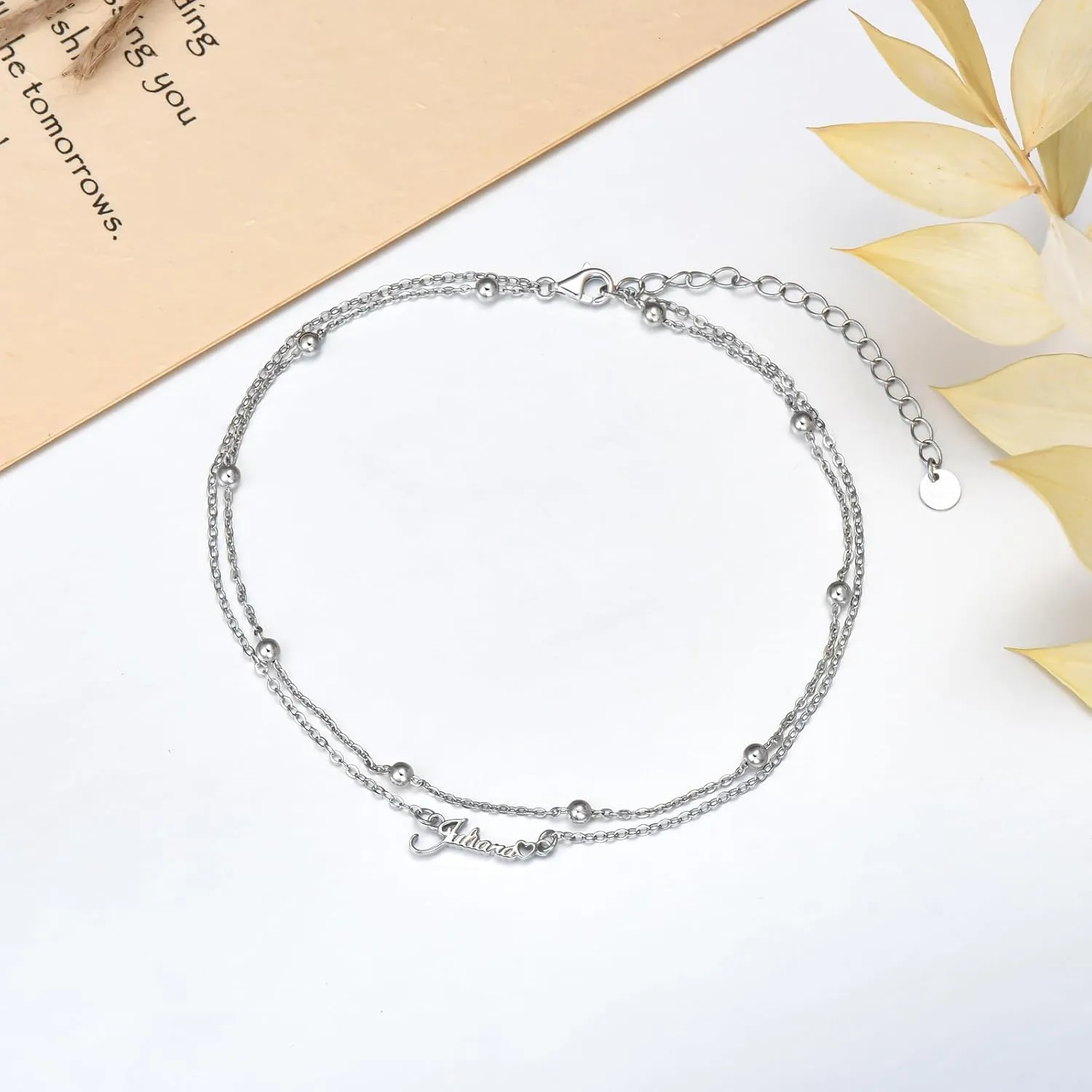 Nature Style Bracelet for Women Charm Link Bracelet Adjustable Pineapple/Dragonfly/Butterfly/Daisy/Highland Cow Anklet Bracelet 925 Sterling Silver Anniversary Jewelry Birthday Gifts