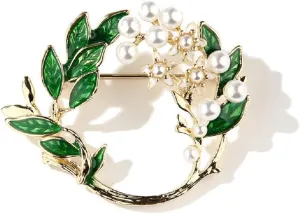 Nobrand COLORFUL BLING Leaf Brooches Pin - Women Chest Brooch, Good Idea For Party, Dance, Wedding, Banquet