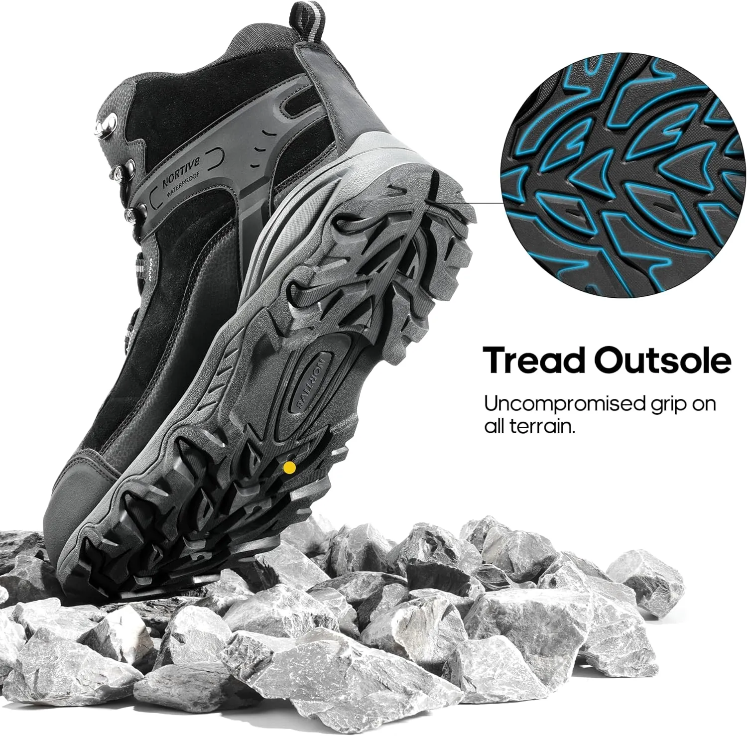 NORTIV 8 Men's Waterproof Hiking Boots Outdoor Mid Trekking Lightweight Mountaineering Shoes Paladin