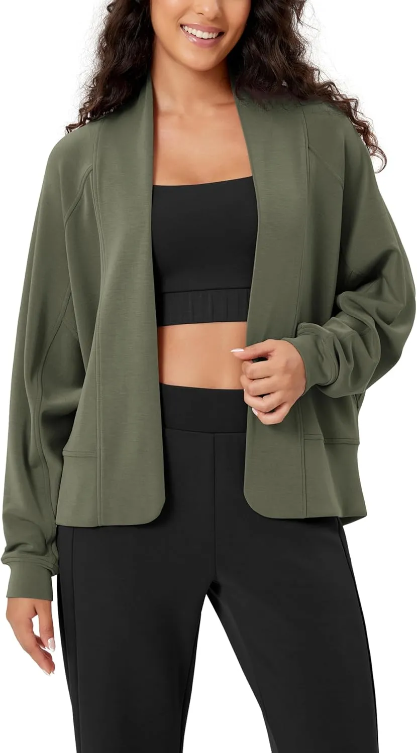 ODODOS Women's Modal Soft Open Front Cardigans Long Sleeve Casual Wrap Outwear