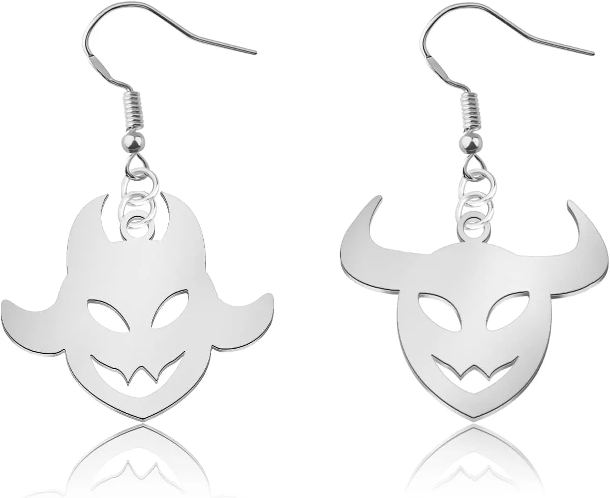OKEYCH Carton Lover Gift Smiling Demon Faces Earrings Carton Jewelry Cartoon Merch
