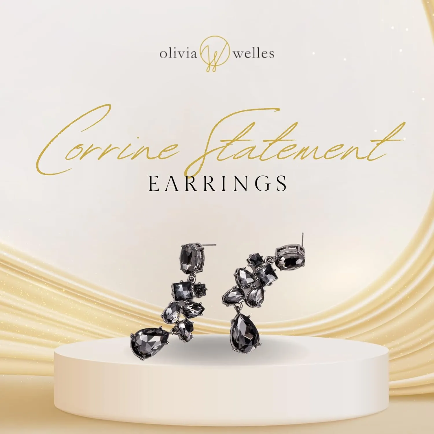Olivia Welles Dangling Earrings for Women - Lustrous Rhinestone Chandelier Earrings for Every Occasion or Event