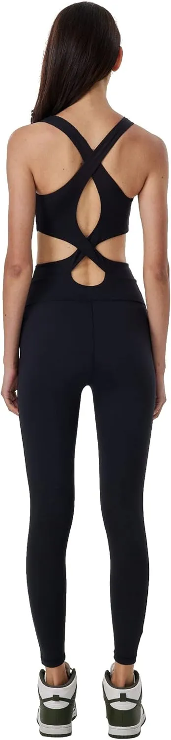 ONGASOFT Women's One Piece Jumpsuit for Workout Yoga Dance Strappy Athletic Bodysuit Open Back Rompers