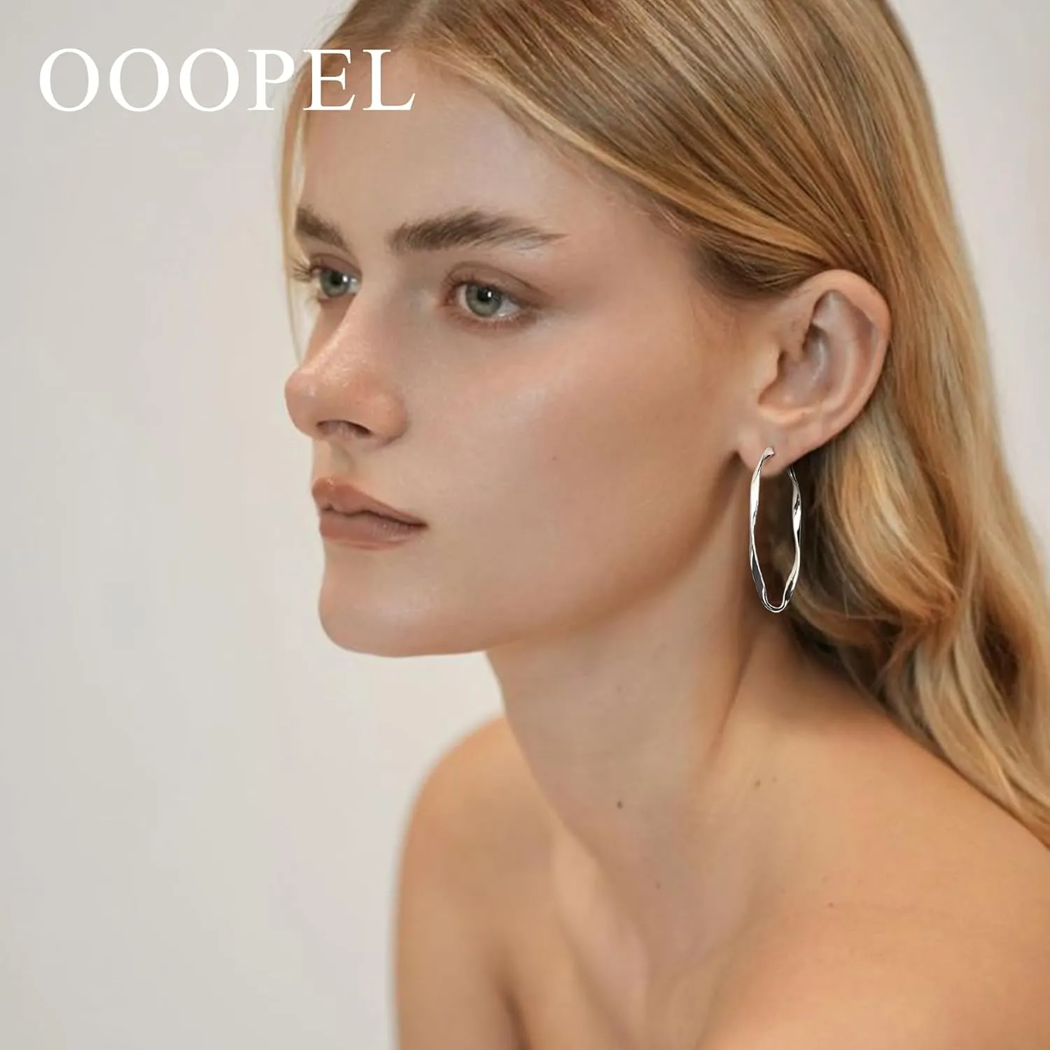 OOOPEL Gold Hoops Earrings for Women, Big 925 Sterling Silver Hoop Earrings Lightweight Hypoallergenic Sterling Silver Hoop Earrings for Women 30MM 40MM 50MM 60MM