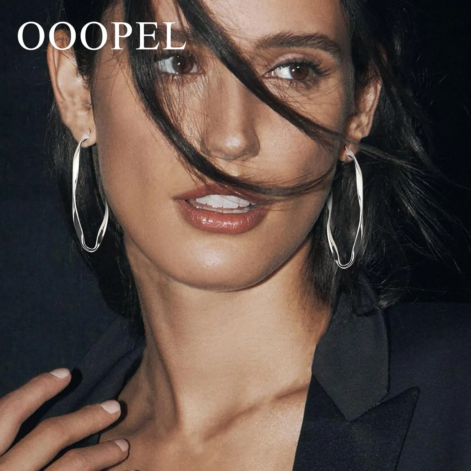 OOOPEL Gold Hoops Earrings for Women, Big 925 Sterling Silver Hoop Earrings Lightweight Hypoallergenic Sterling Silver Hoop Earrings for Women 30MM 40MM 50MM 60MM