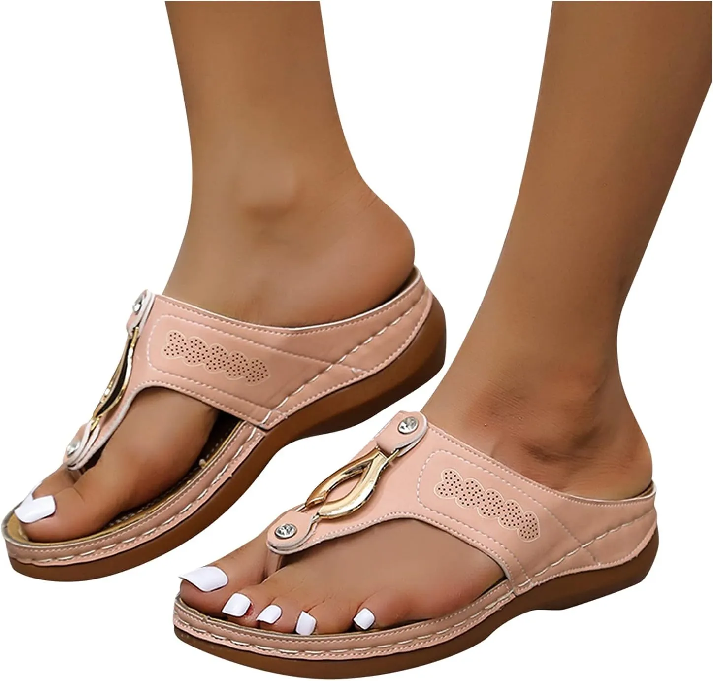 Orthopedic Sandals for Women Cushion Orthopedic Flip Flops Women Sandals for Women Dressy Summer Heel Orthotic Ladies Dress Sandals Low Heel Orthopedic Arch Support Sandals for Women 2025