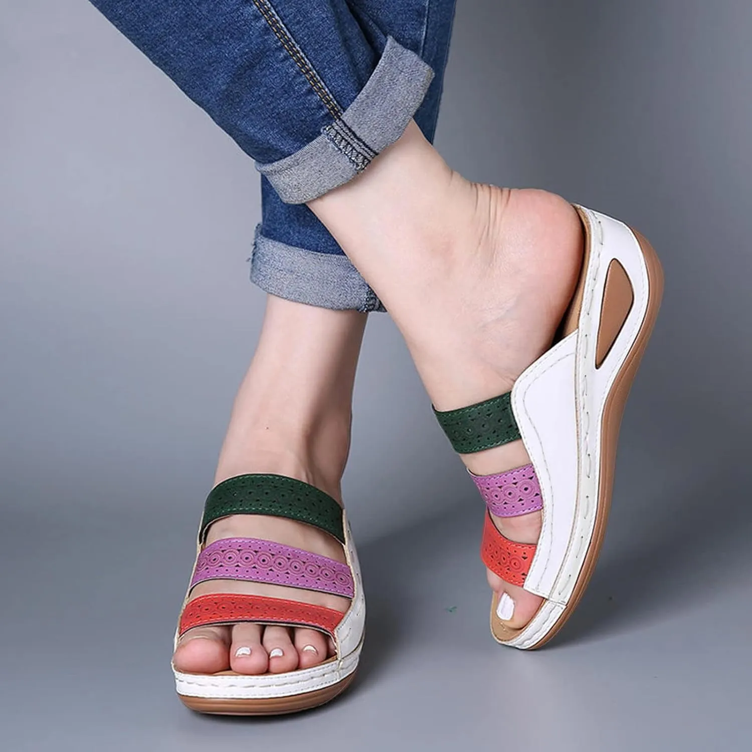 Orthopedic Slipper with Arch Support for Women Washable Orthopedic Women Flats Sandals Womens Summer Shoes with Arch Support Orthotic Womens Dressy Sandals Wide Womens Arch Support Sandals Orthotic
