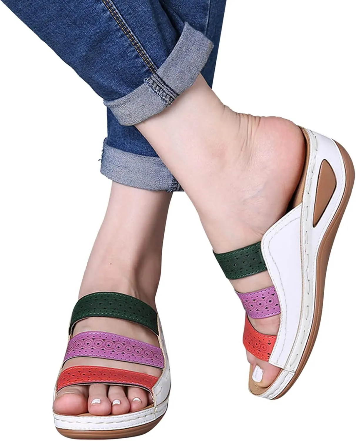 Orthopedic Slipper with Arch Support for Women Washable Orthopedic Women Flats Sandals Womens Summer Shoes with Arch Support Orthotic Womens Dressy Sandals Wide Womens Arch Support Sandals Orthotic