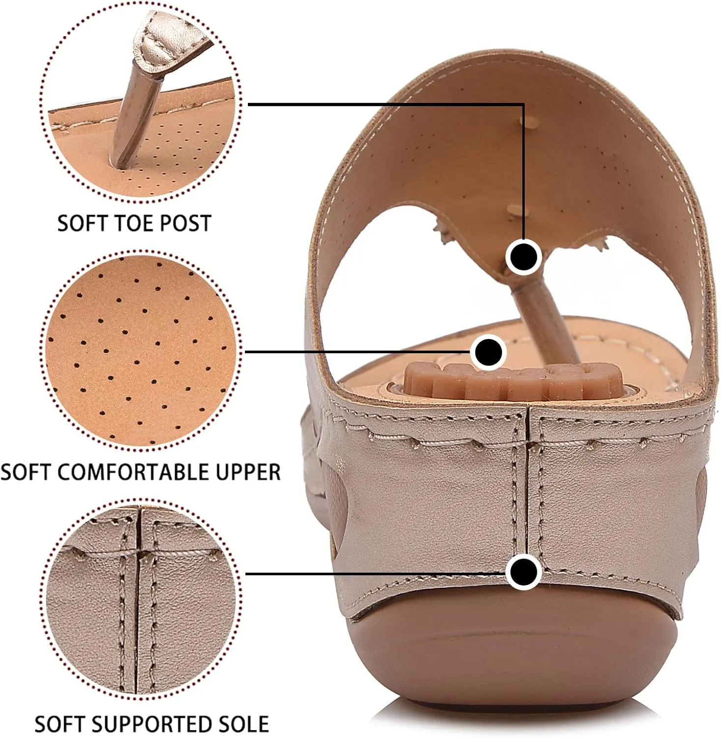 Orthopedic Summer Sandals for Women with Arch Support Walking Shoes Comfortable Plantar Fasciitis Relief Adjustable Straps Lightweight Beach Casual Outdoor Slides