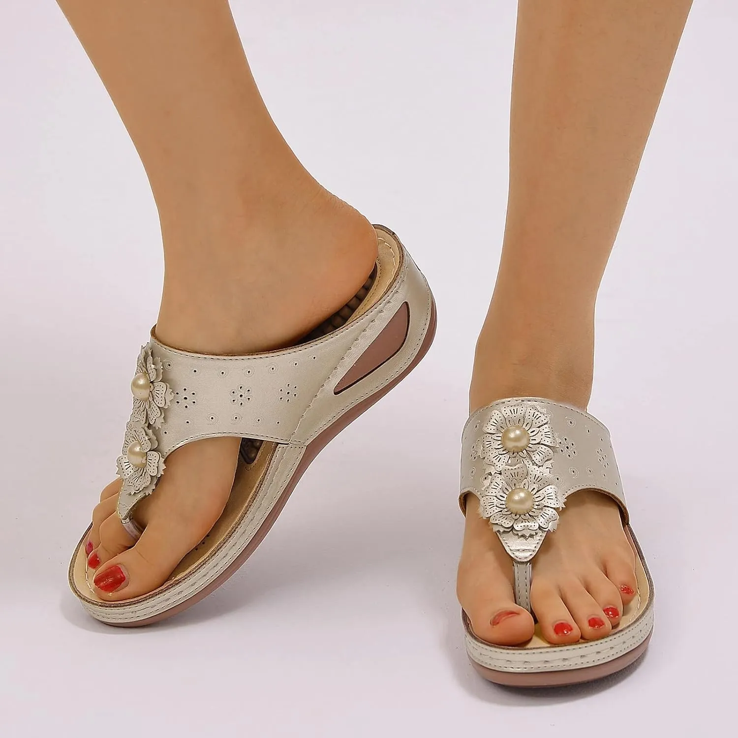 Orthopedic Summer Sandals for Women with Arch Support Walking Shoes Comfortable Plantar Fasciitis Relief Adjustable Straps Lightweight Beach Casual Outdoor Slides
