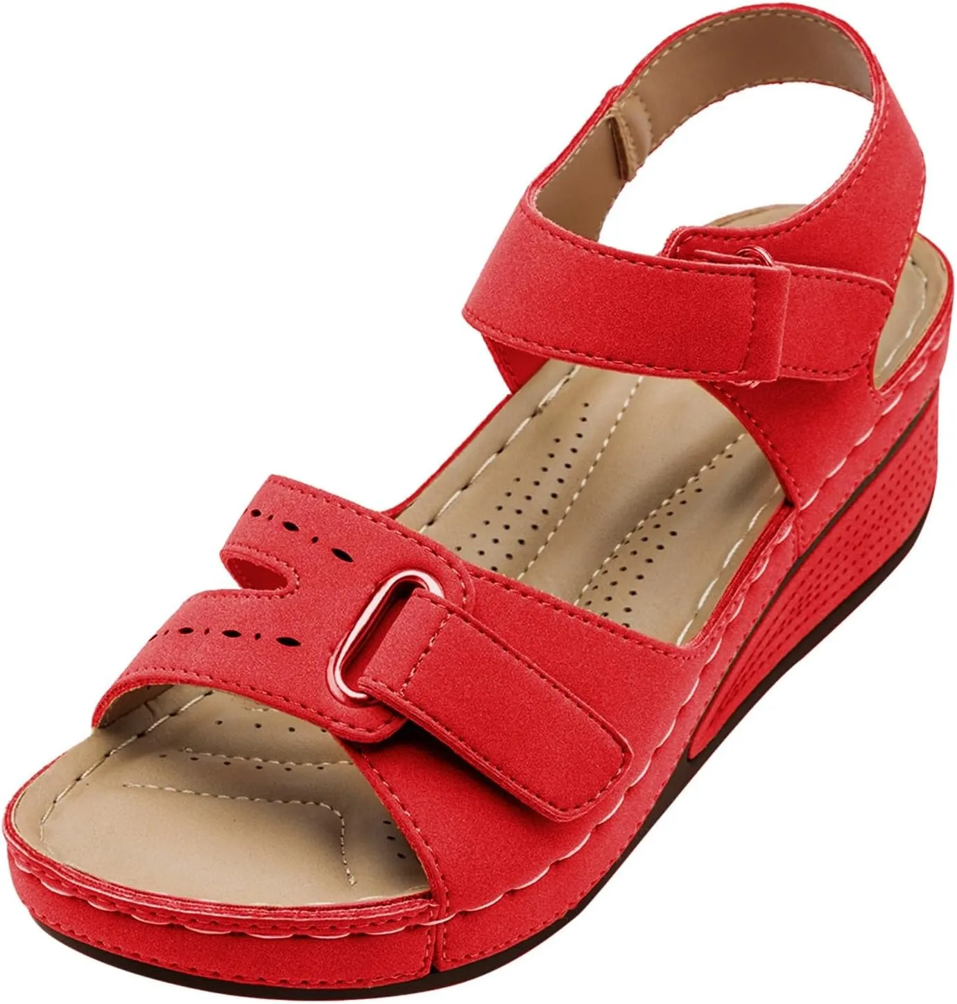 Orthopedic Wedge Sandals for Women Summer Dressy, Platform Ankle Strap Open Toe Sandals, Ladies Beach Walking Shoes