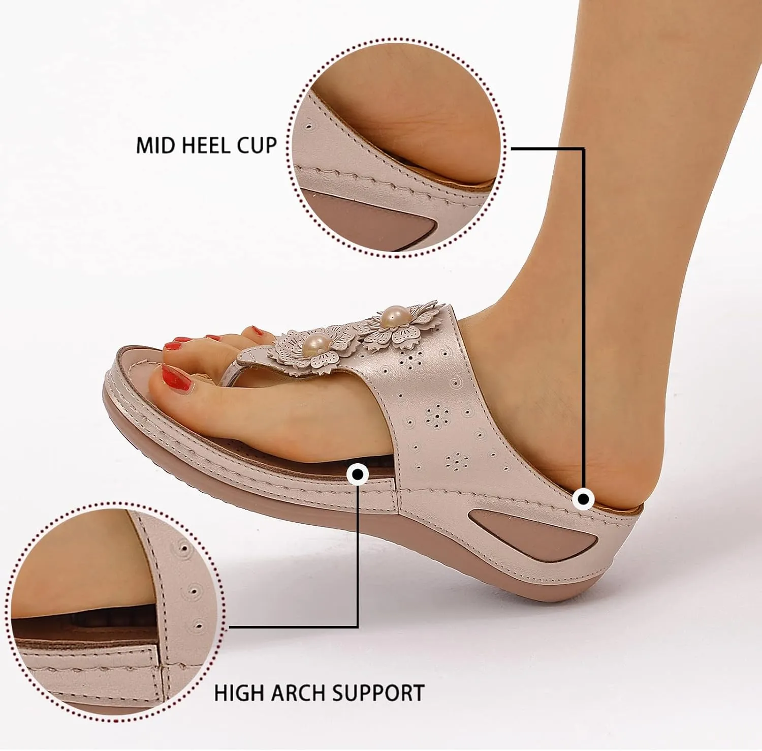 Orthotic Sandals for Women Orthotic Womens Shoes Dressy Casual Sandals Summer Shoes for Women 2025 Orthotic Womens Sandals with Arch Support Wide Orthopedic Flip Flops Women Plantar Fasciitis