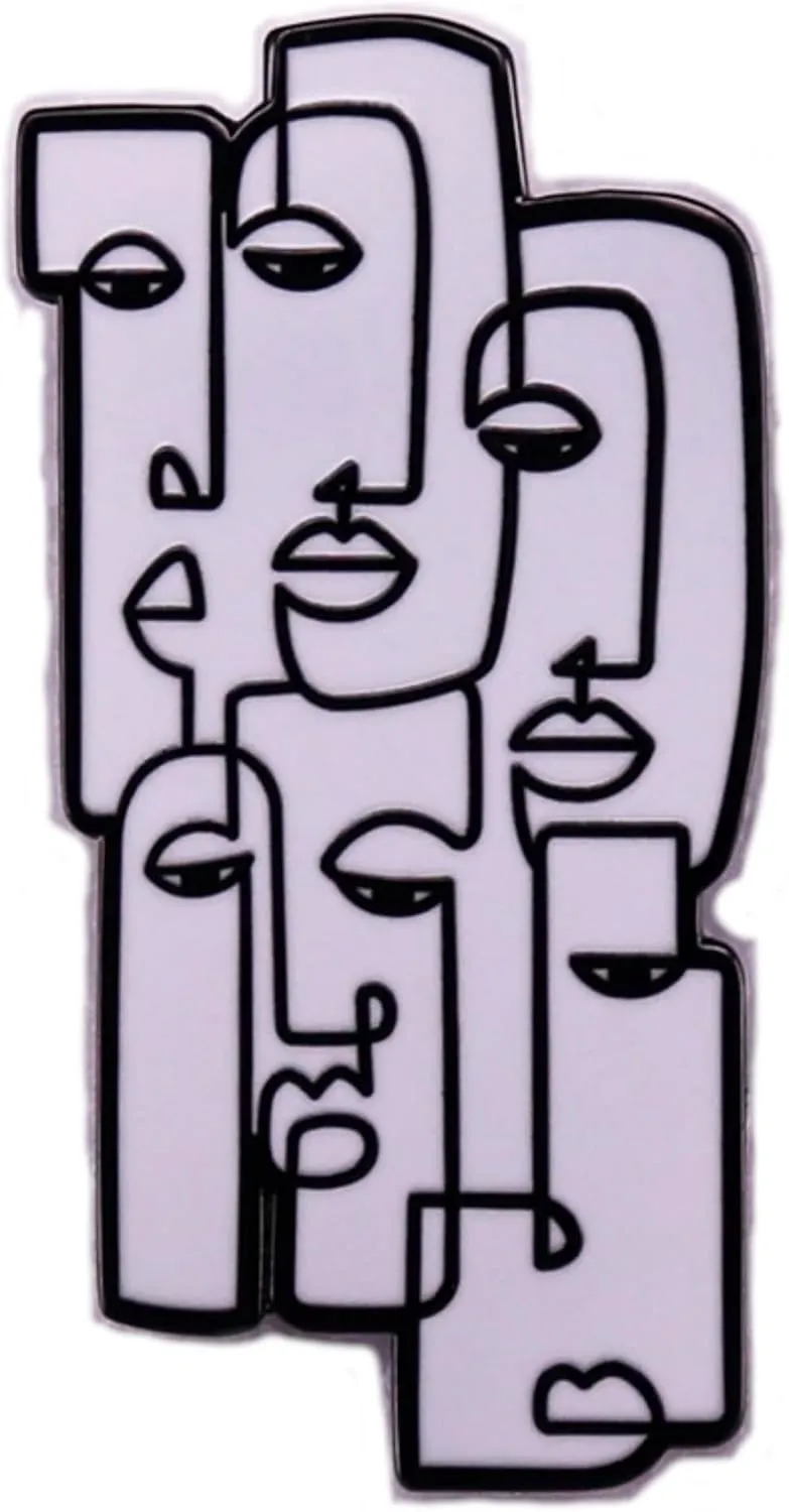 Pablo Picasso Abstract Faces Line Art Cubism Cubist Surrealism Painting 1.6" Enamel Pin Badge
