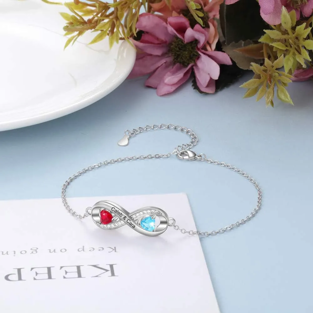 Personalized Anklets for Women, Custom Engrave Name/Birthstone/Letter Anklet for Women Silver Name Charm Bracelet Summer Beach Jewelry for Women