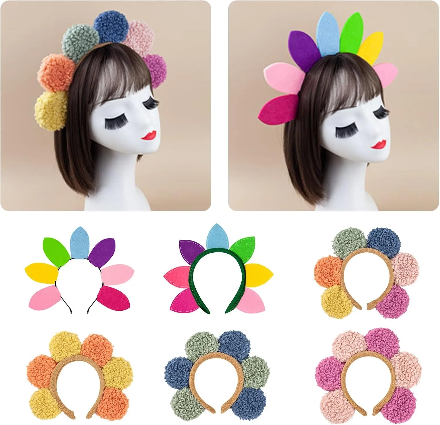 Plush Sunflowers Hair Hoop Durability Washing Faces Headwear Sweet Hairband Party Hair Accessory