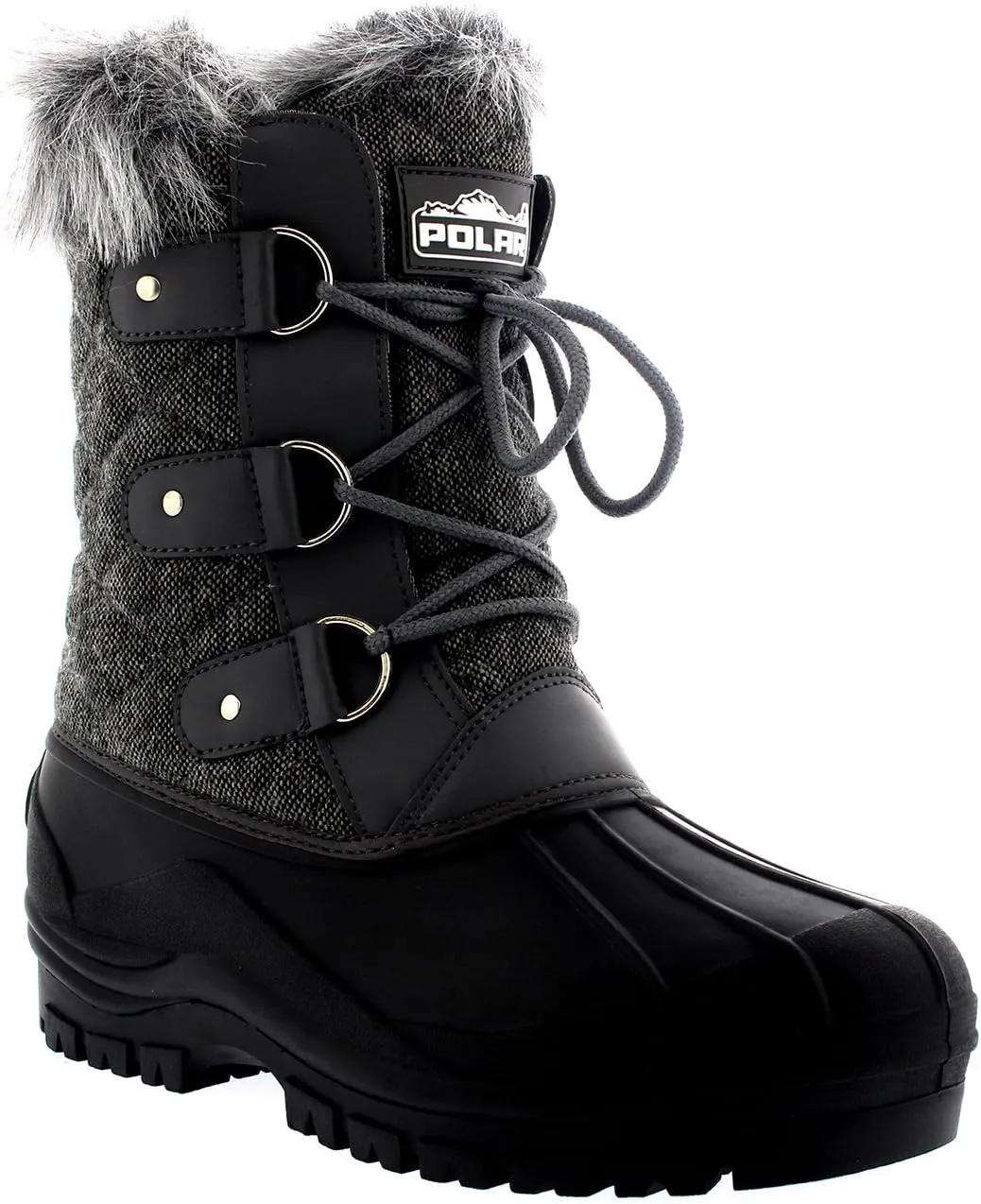 POLAR Womens Mid Calf Mountain Walking Tactical Waterproof Boots