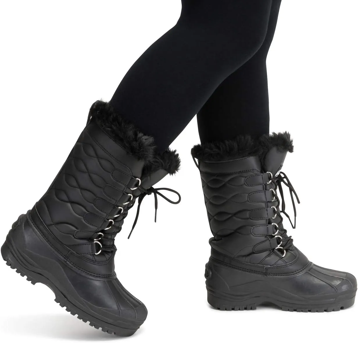 POLAR Womens Nylon Cold Weather Outdoor Snow Duck Winter Rain Lace Boo