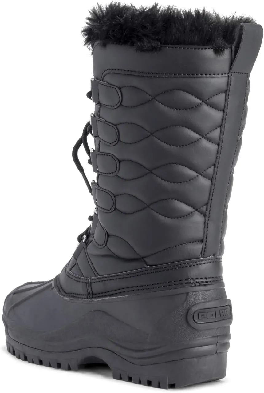 POLAR Womens Nylon Cold Weather Outdoor Snow Duck Winter Rain Lace Boo