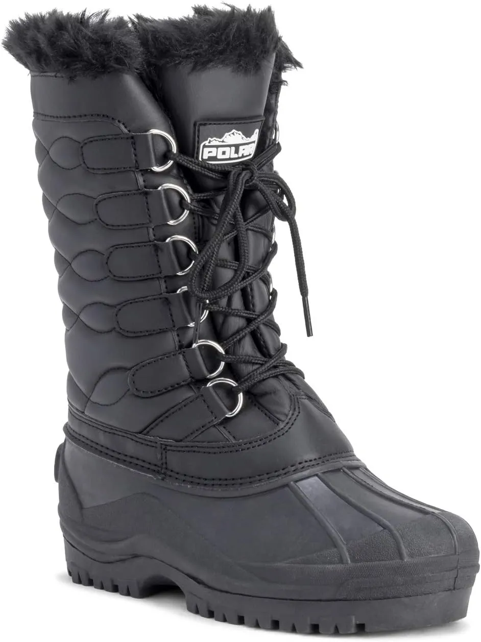 POLAR Womens Nylon Cold Weather Outdoor Snow Duck Winter Rain Lace Boo