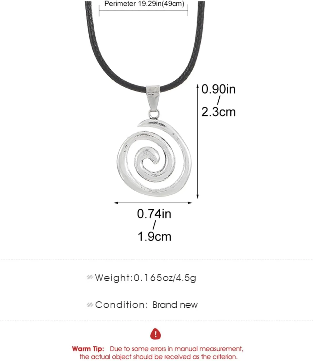 POYAMUSE Chunky Spiral Swirl Necklace - Aesthetic Grunge Jewelry for Trendy Looks, Boho Choker Necklace - Bohemia Jewelry for Women