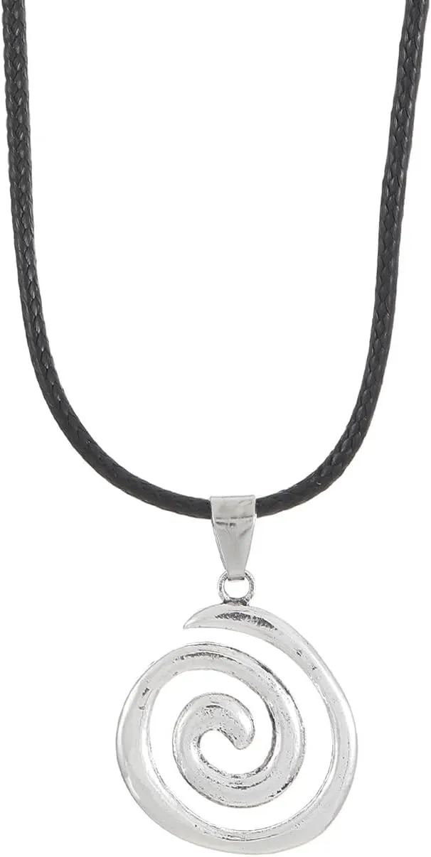 POYAMUSE Chunky Spiral Swirl Necklace - Aesthetic Grunge Jewelry for Trendy Looks, Boho Choker Necklace - Bohemia Jewelry for Women
