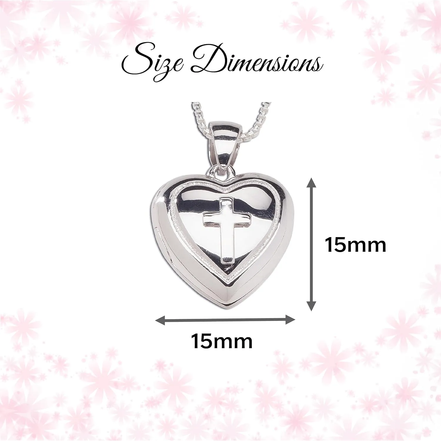 Precious Pieces Girl's 14K Gold Plated or Sterling Silver Cross Heart Locket Necklace