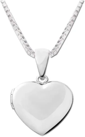 Precious Pieces Girl's Classic Sterling Silver Classic Heart Locket Necklace