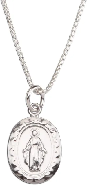 Precious Pieces Girl's Sterling Silver Miraculous Necklace or Miraculous Cluster Necklace with Cultured Pearl and Cross