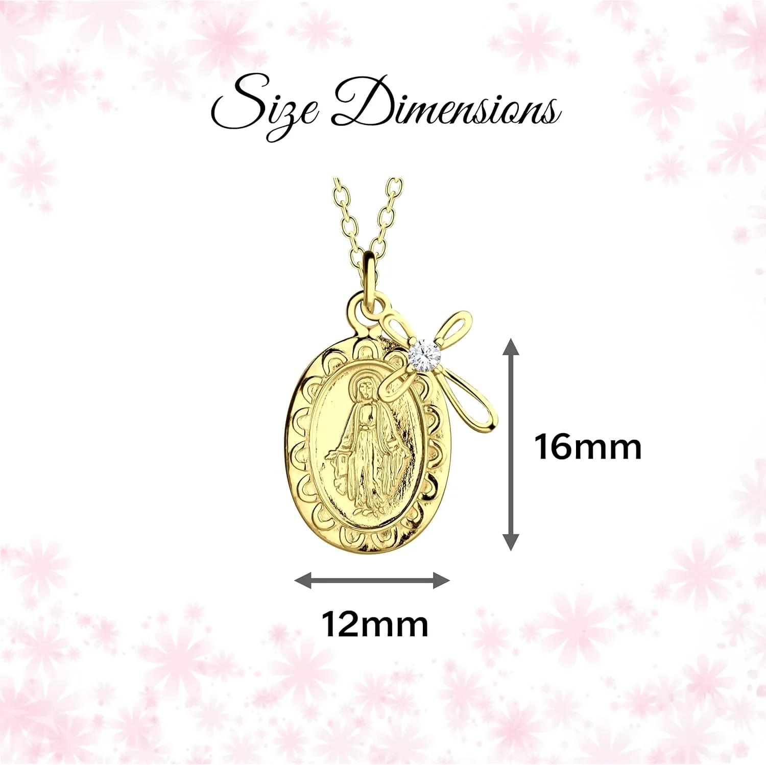 Precious Pieces Girl's Sterling Silver Miraculous Necklace or Miraculous Cluster Necklace with Cultured Pearl and Cross