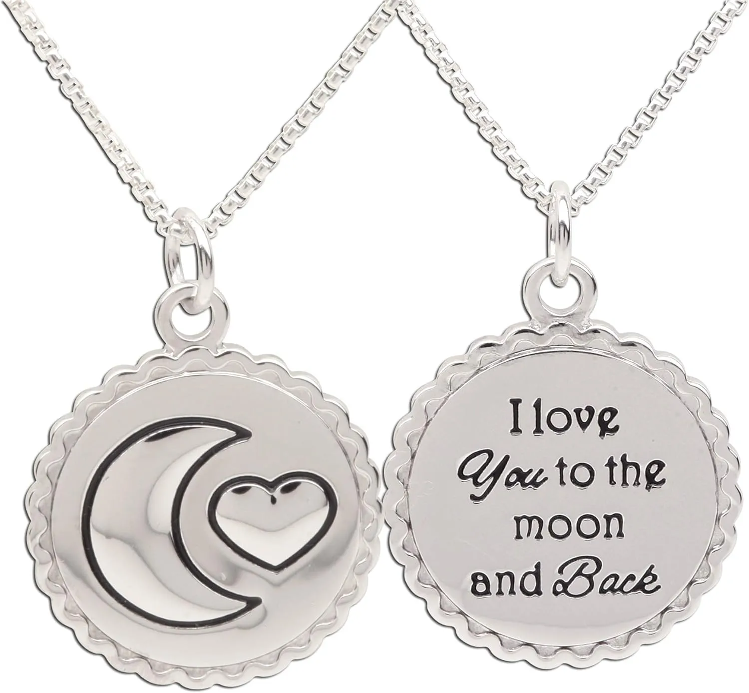 Precious Pieces Girl's Sterling Silver "I Love You to the Moon and Back" Necklace