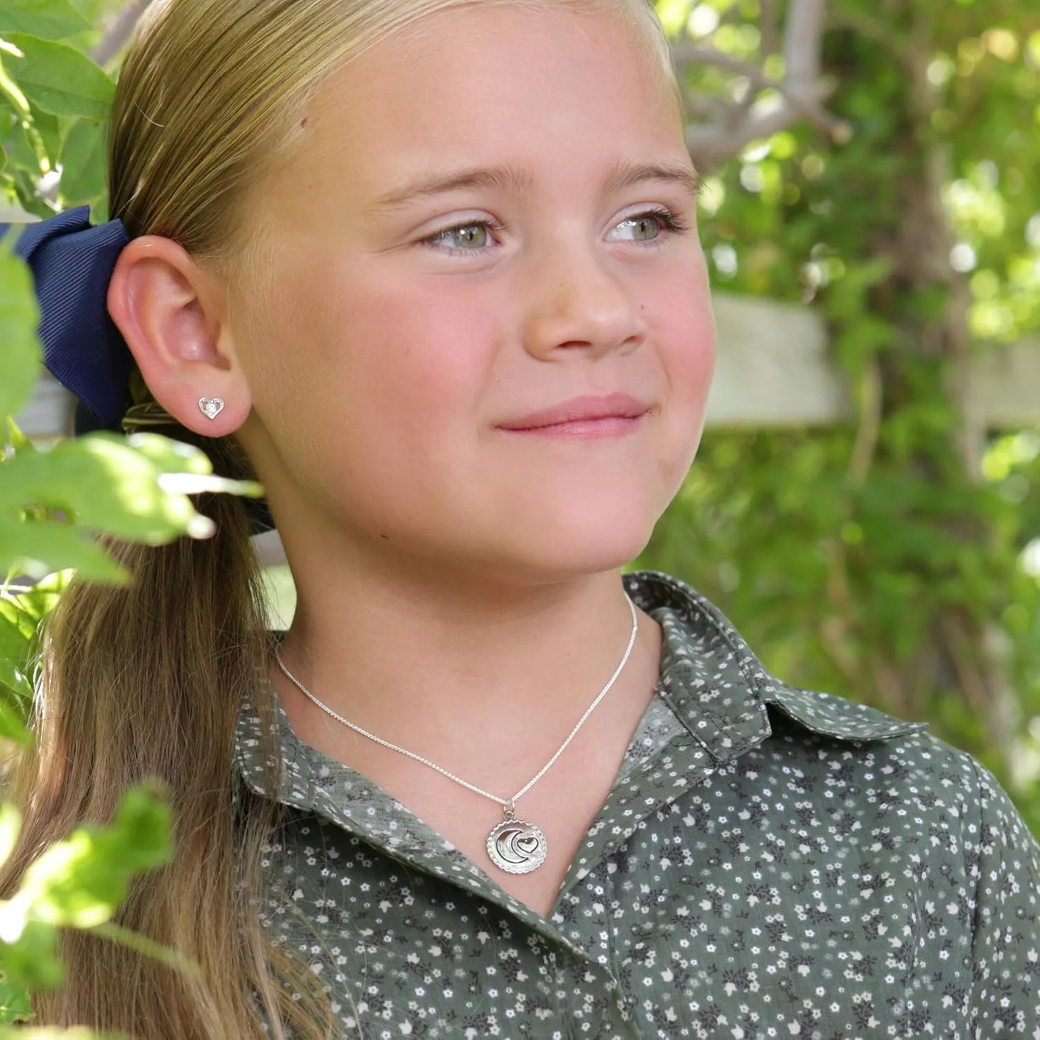 Precious Pieces Girl's Sterling Silver "I Love You to the Moon and Back" Necklace