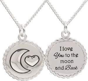 Precious Pieces Girl's Sterling Silver "I Love You to the Moon and Back" Necklace