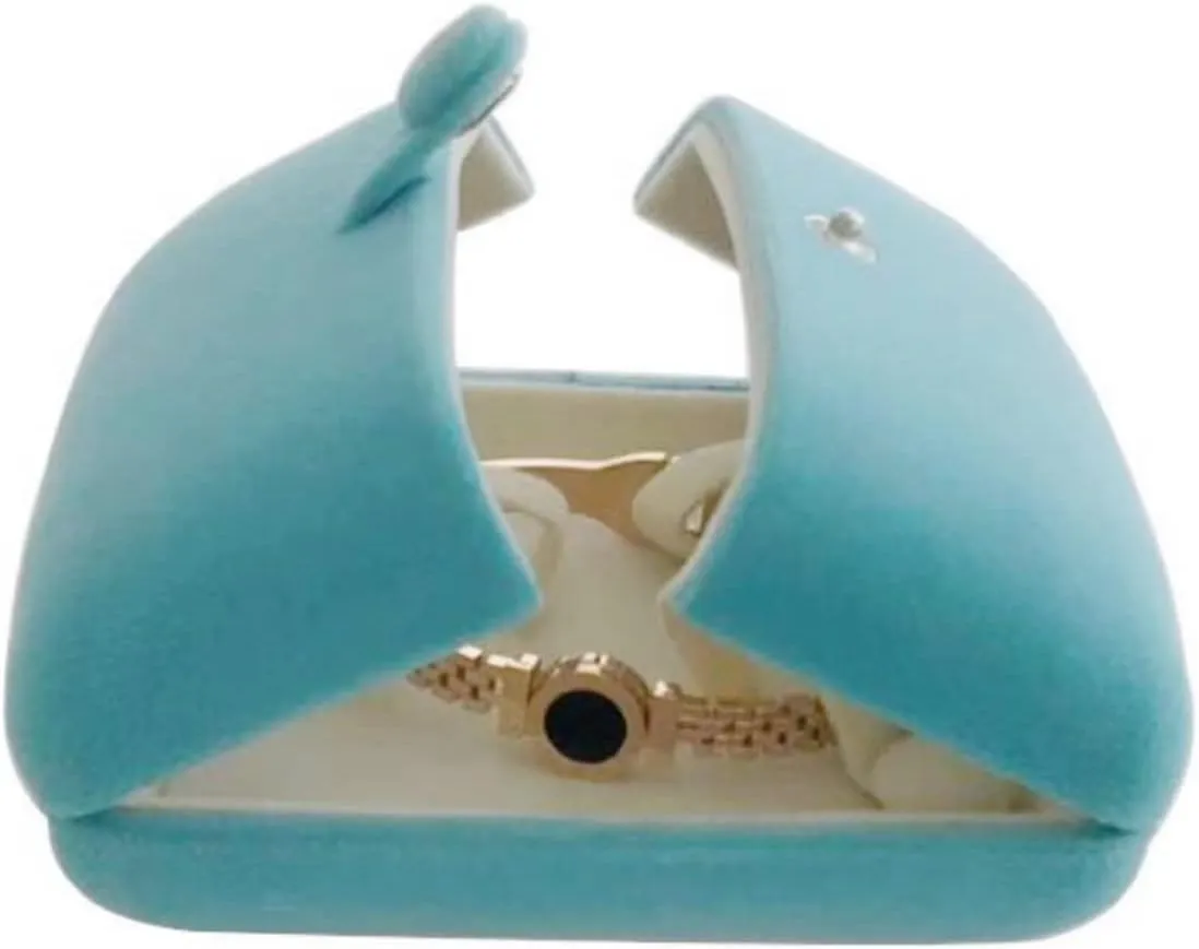 Premium Grade Luxurious Aqua Velvet Jewelry Case for Bracelet Bangle Storage Present Box