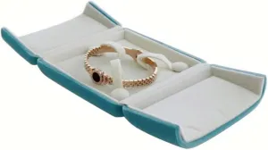 Premium Grade Luxurious Aqua Velvet Jewelry Case for Bracelet Bangle Storage Present Box