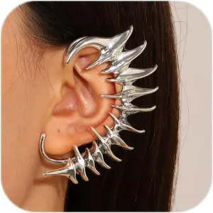 Punk Devil Ear Cuff Earring - Vintage Dragon Claw Gothic Cartilage Ear Wrap Earrings for Women - Halloween Jewelry