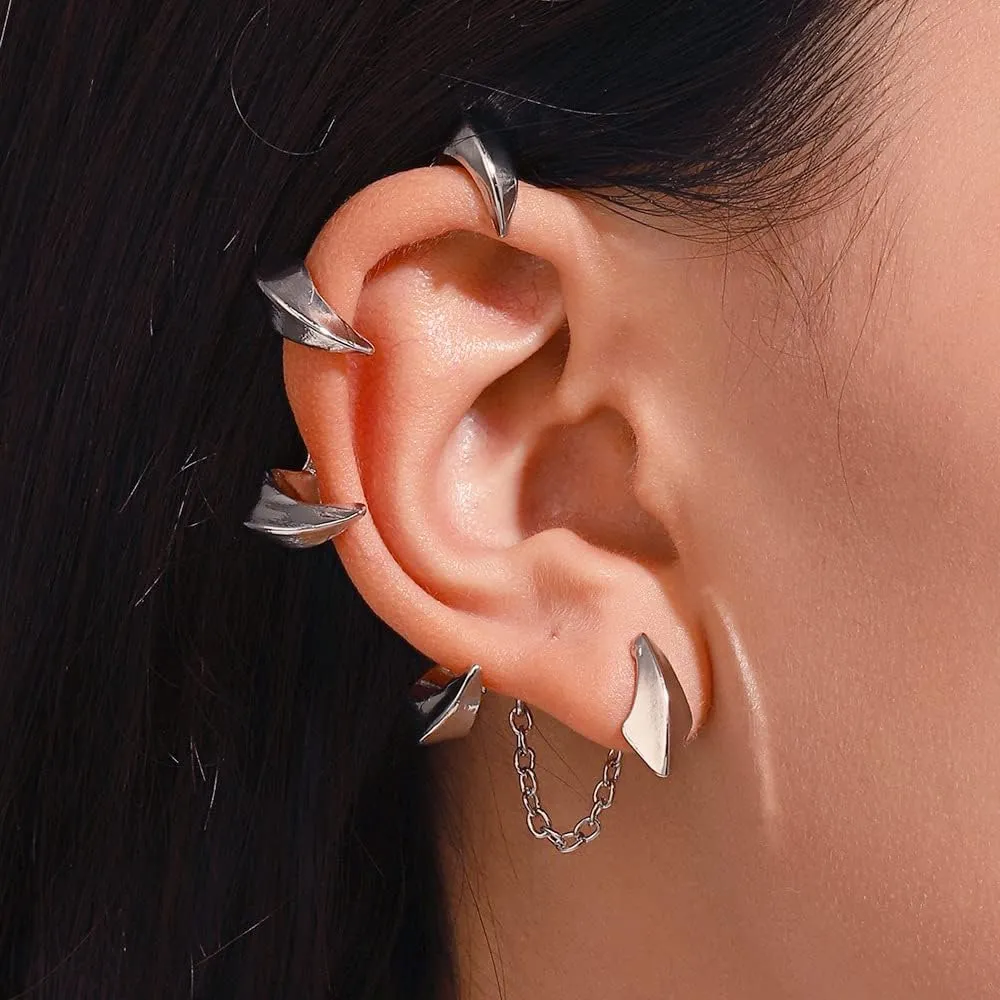 Punk Devil Ear Cuff Earring - Vintage Dragon Claw Gothic Cartilage Ear Wrap Earrings for Women - Halloween Jewelry