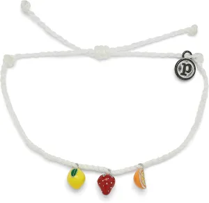 Pura Vida Gold or Silver Fruit Bracelet - 100% Waterproof, Adjustable Band - Plated Brand Charm