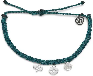 Pura Vida Silver or Gold Happy Camper Bracelet - 100% Waterproof, Adjustable Band - Brand Charm