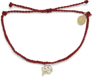 Pura Vida Silver or Gold On the Road Bracelet - 100% Waterproof, Adjustable Band - Brand Charm