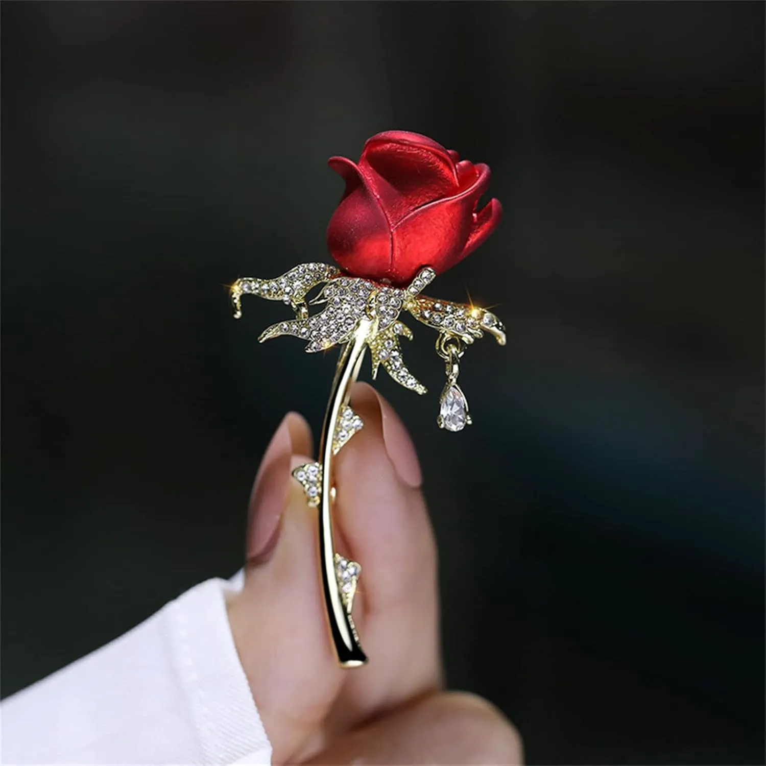 Red Rose Flower Brooches and Pins for Women Costume Jewelry Brooch Pins Broches Jewelry for Women Elegant Lady Pin