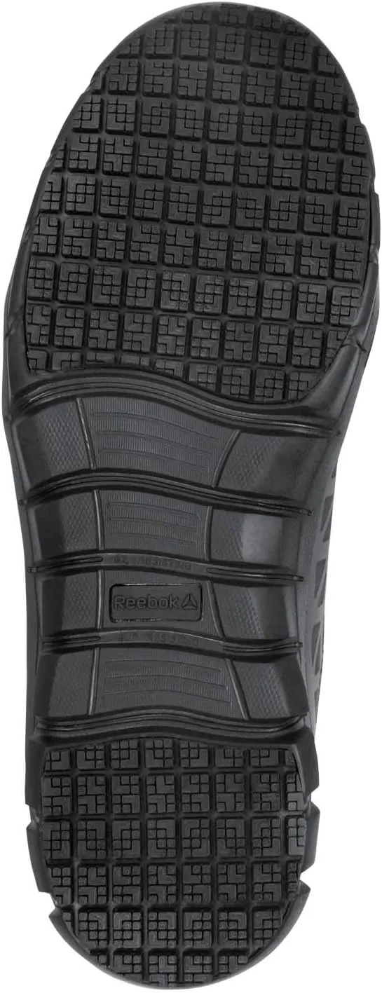 Reebok Work Sublite Cushion Work, Men's, Black, Athletic Style, MaxTrax Slip Resistant, Soft Toe Work Shoe