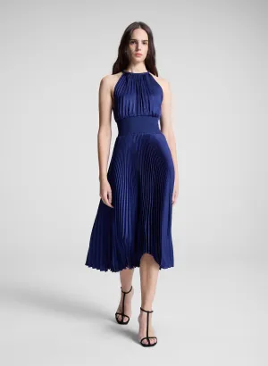 Renzo II Satin Pleated Dress