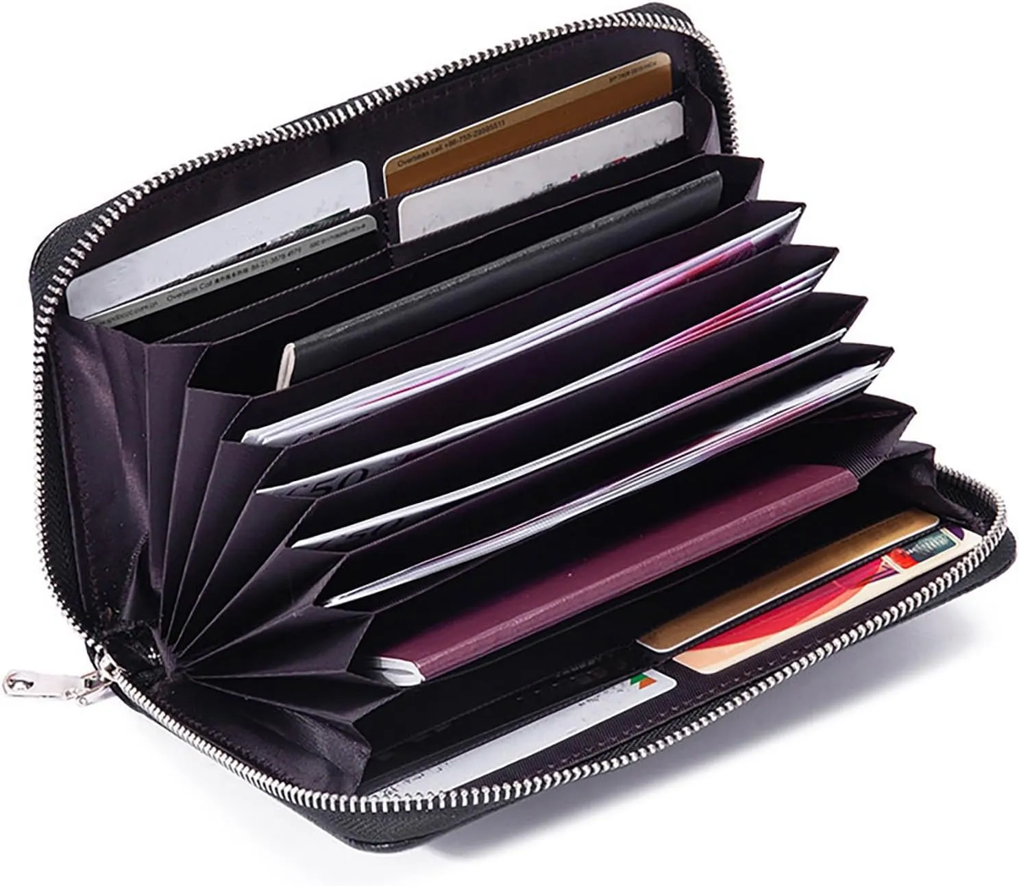Rfid Wallet Women,2024 New Leather Wallet Women Wristlet,Bifold Rfid Blocking Large Capacity Zip Around Clutch Purses Credit Card Wallet,Travel Wallet for Mom Ladies Women Girls