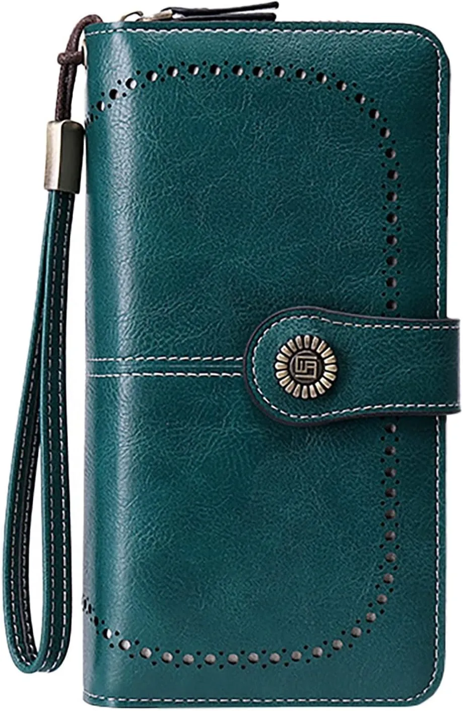 Rfid Wallet Women,2024 New Leather Wallet Wristlet for Women,Bifold Large Capacity Zip Around Rfid Blocking Clutch Purses Credit Card Wallet,Travel Wallet for Women Mom Girls Ladies