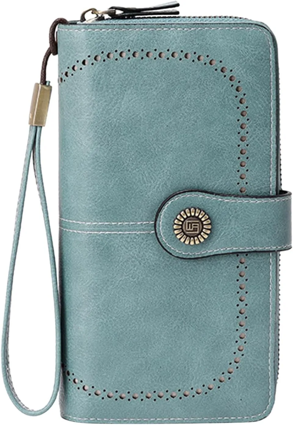 Rfid Wallet Women,2024 New Leather Wallet Wristlet for Women,Large Capacity Bifold Rfid Blocking Zip Around Credit Card Holder Clutch Purses,Travel Wallet for Women Girls Mom Ladies