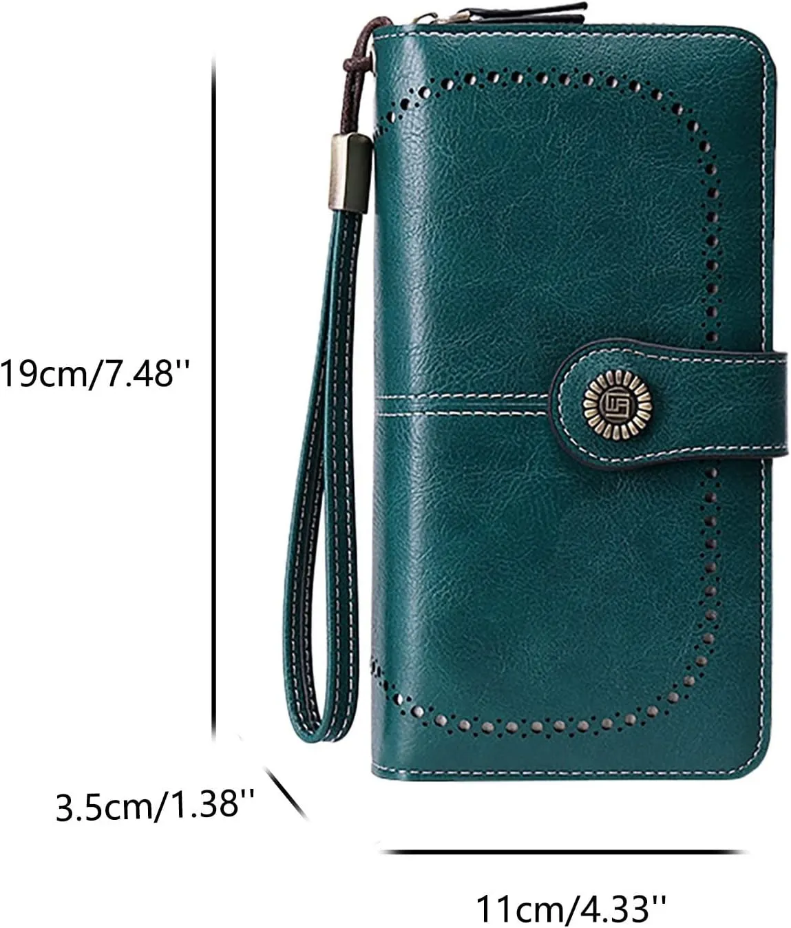 Rfid Wallet Women,Leather Wallet Women Wristlet,Large Capacity Bifold Zip Around Rfid Blocking Credit Card Wallet Clutch Purses,Travel Wallet for Mom Girls Women Ladies, Brown